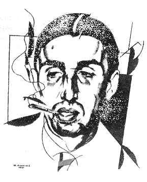 [Jurij Annenkov: Portrait von Georgij Ivanov, 1921]